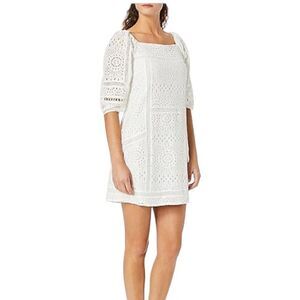 Adelyn Rae Charmaine White Lace Puff Sleeve Mini Dress| Size S